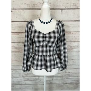Woman’s boutique blouse Buffalo plaid